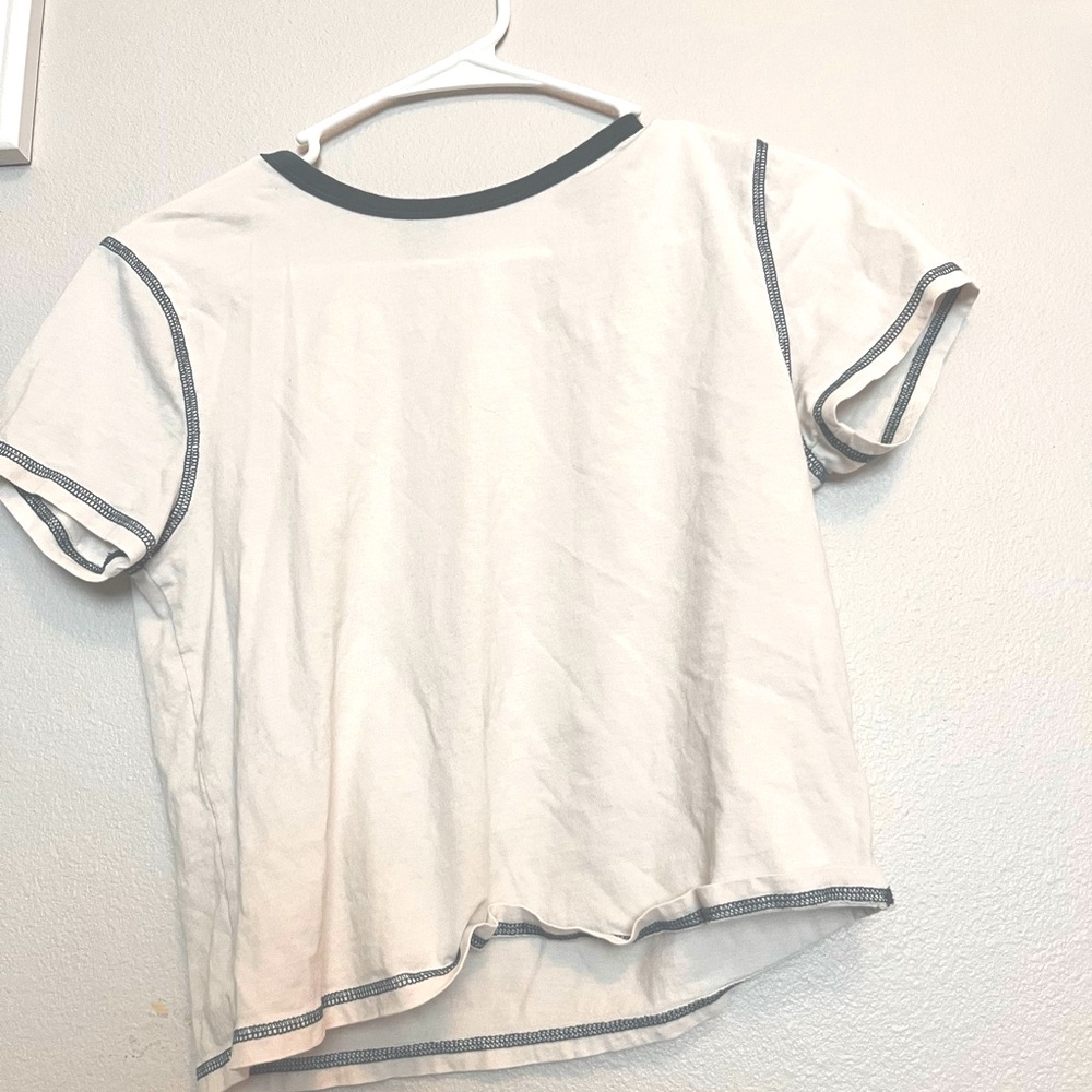 White and green outlined T-Shirt. Brand: Wild Fable. Size: Extra Small
